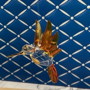Vintage glass hummingbird bird ornament
